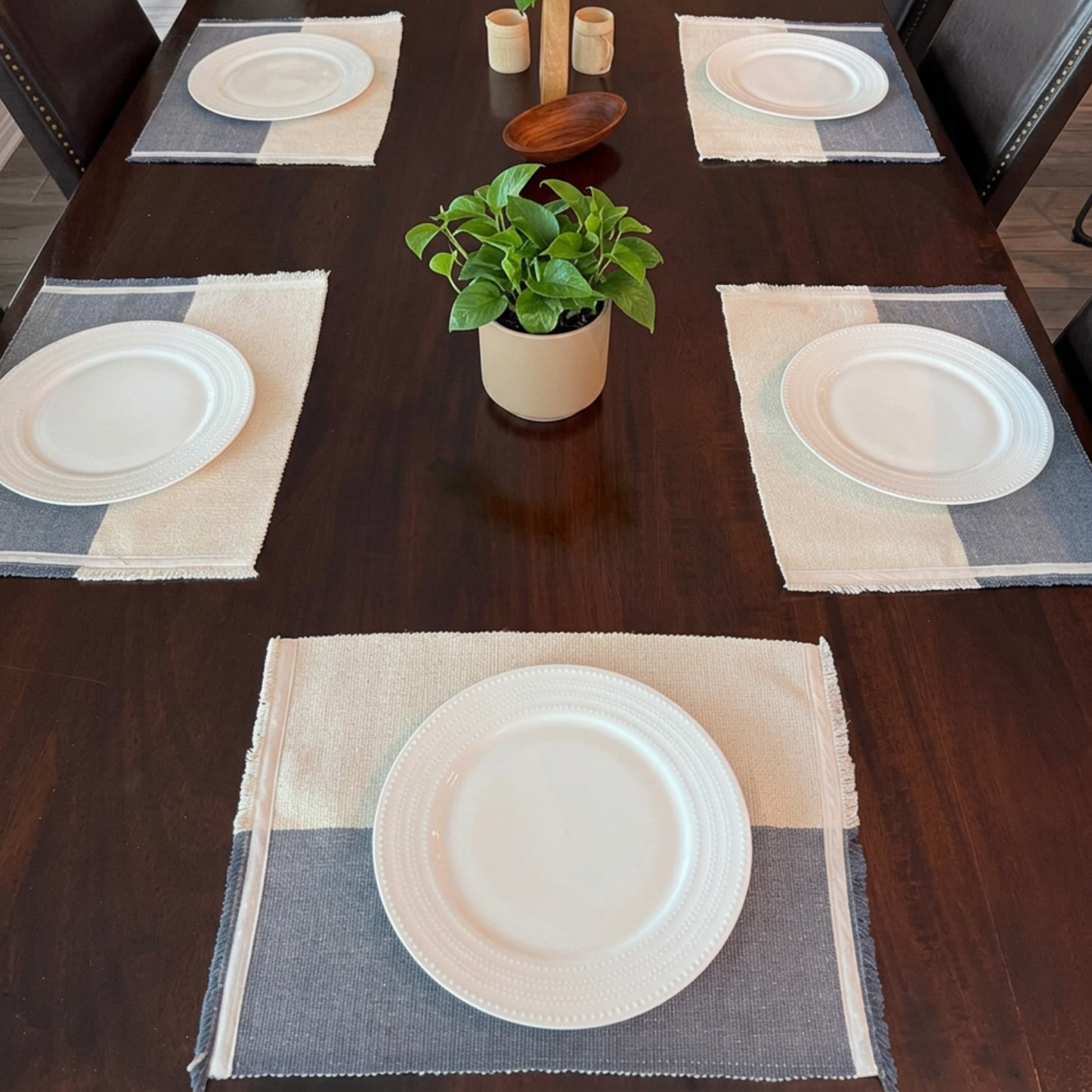 Karen Hill Tribe Handcrafted Placemats - Natural & Gray