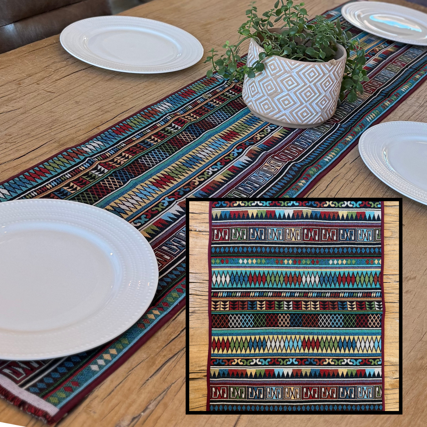 Akha Handcrafted Table Runner 60"x13"