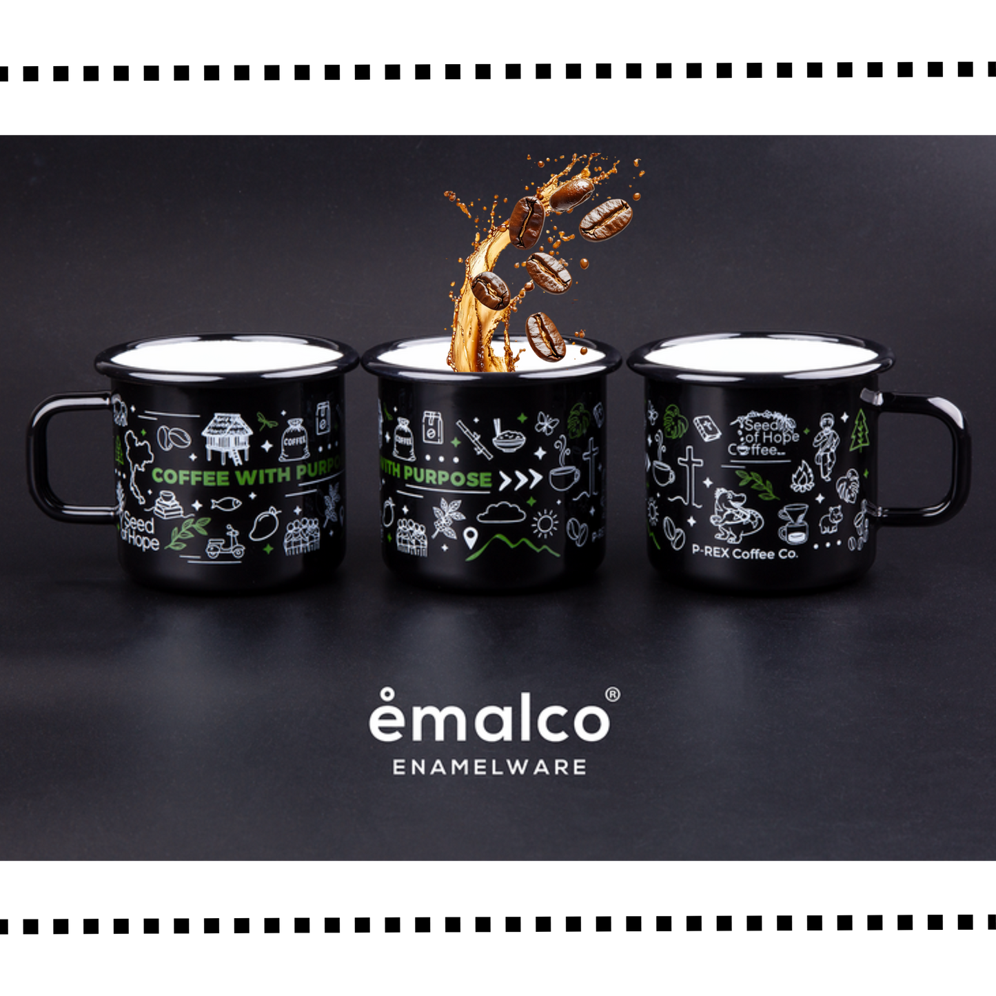 Coffee with Purpose Story Mug — 12 oz Enamelware by Emalco