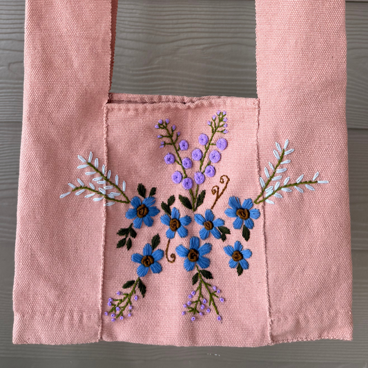 Karen Hill Tribe Embroidered Crossbody Bag – Pink