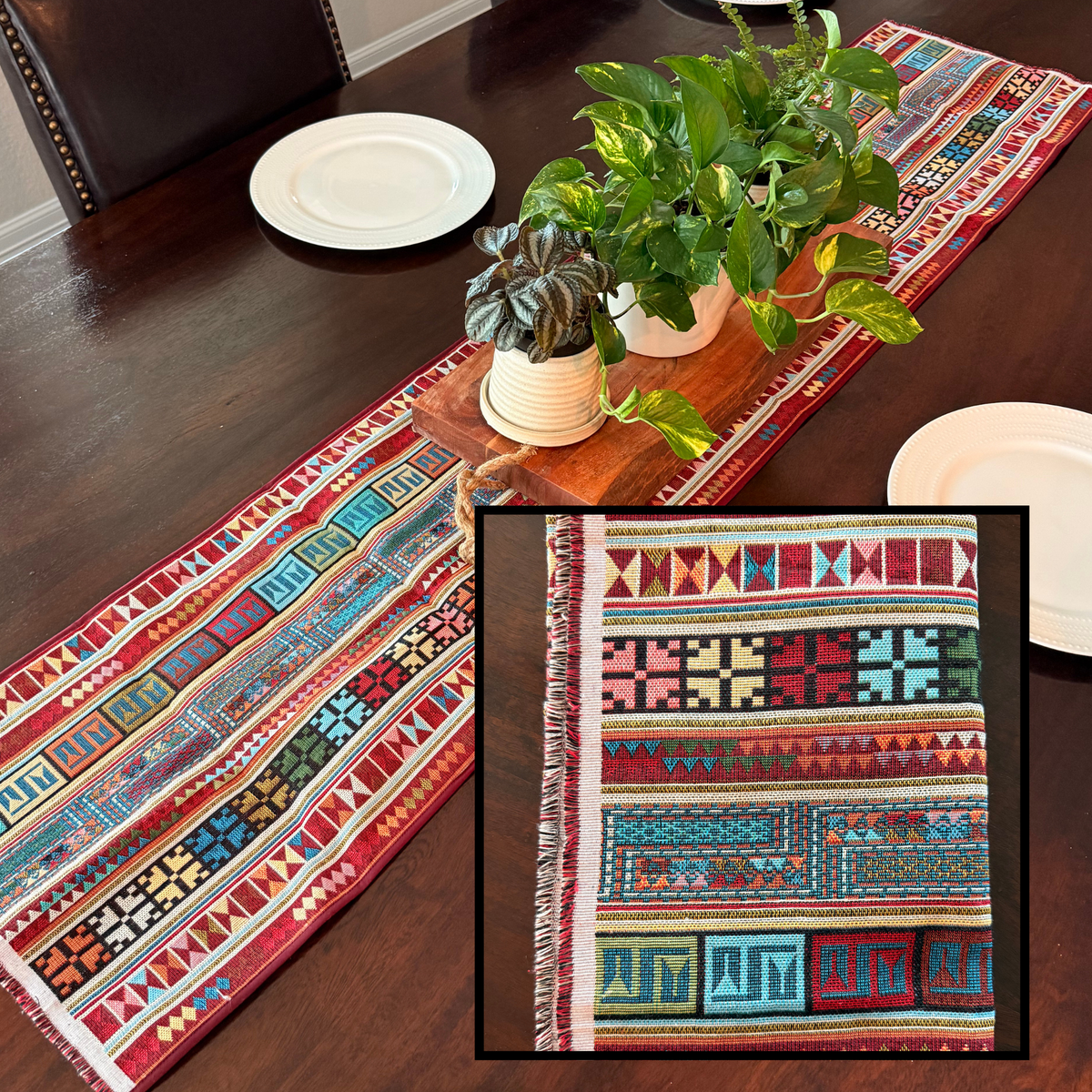 Akha Handcrafted Table Runner 60"x13"