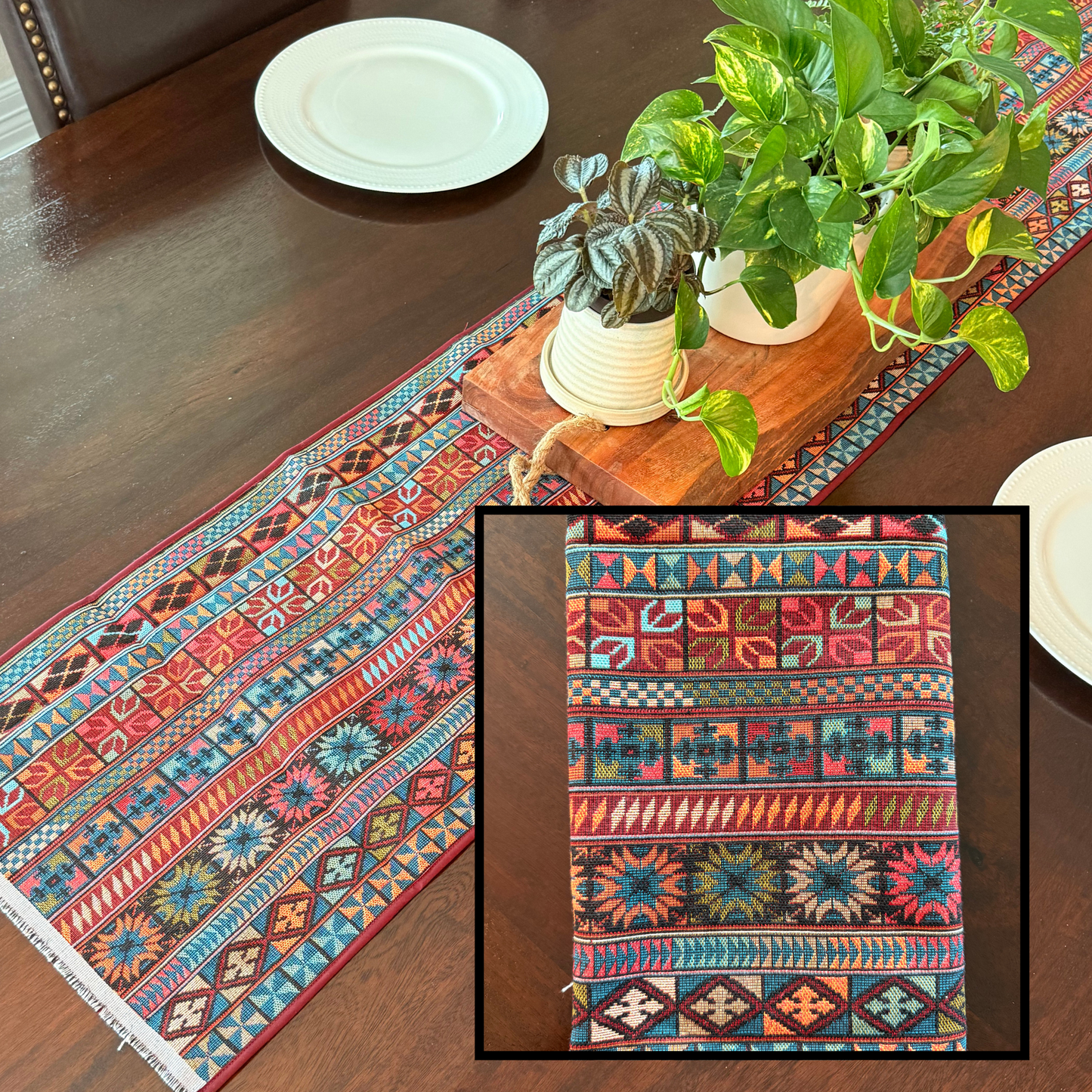 Akha Handcrafted Table Runner 60"x13"