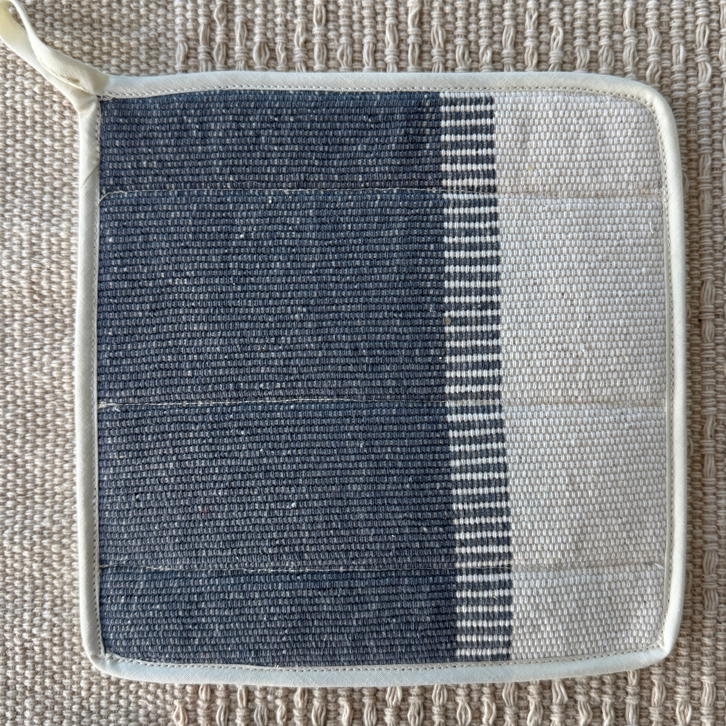 Karen Hill Tribe Handwoven Hot Pad - Natural & Gray