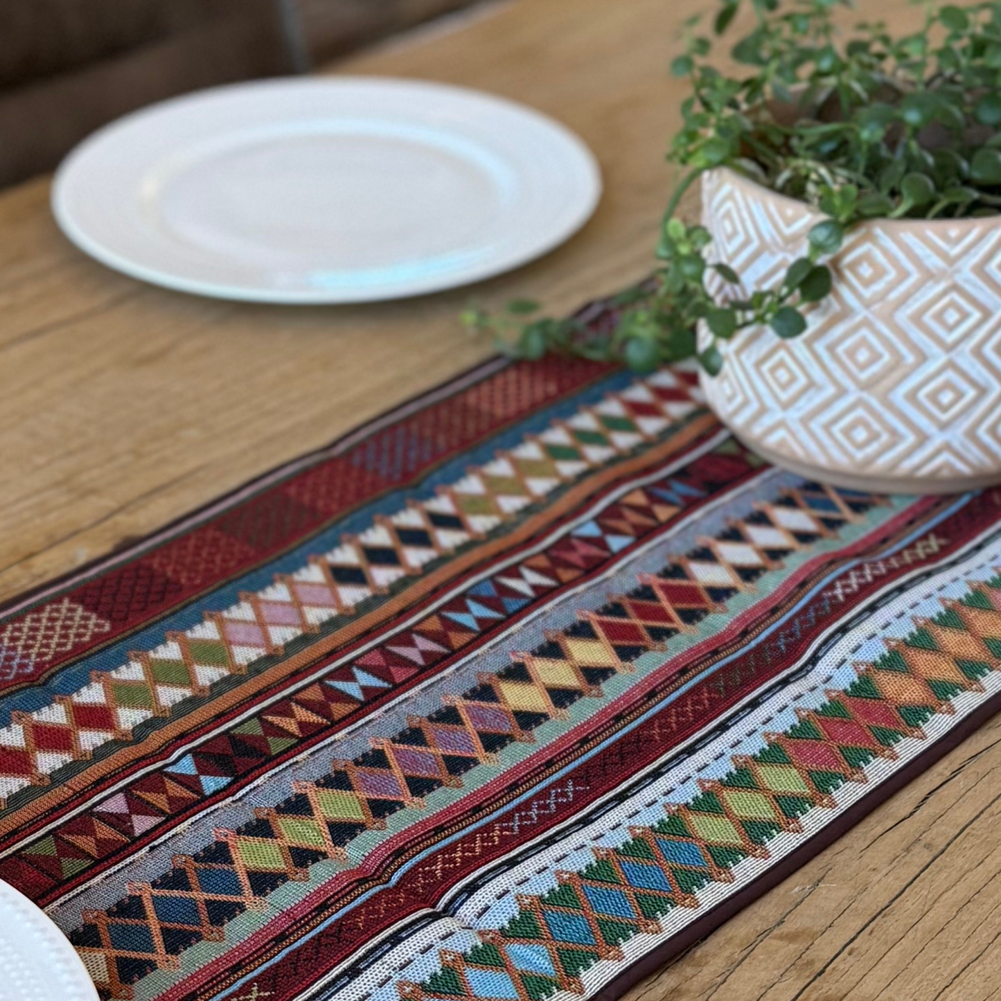 Akha Handcrafted Table Runner 60"x13"