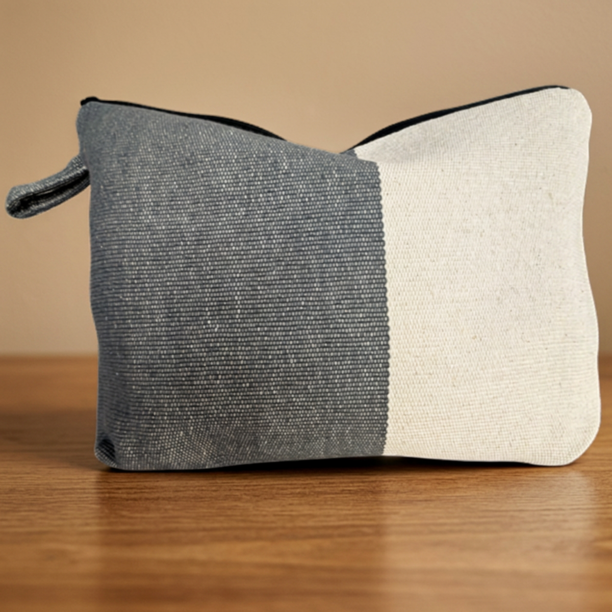 Karen Hill Tribe Handwoven Travel Pouch - Natural & Gray
