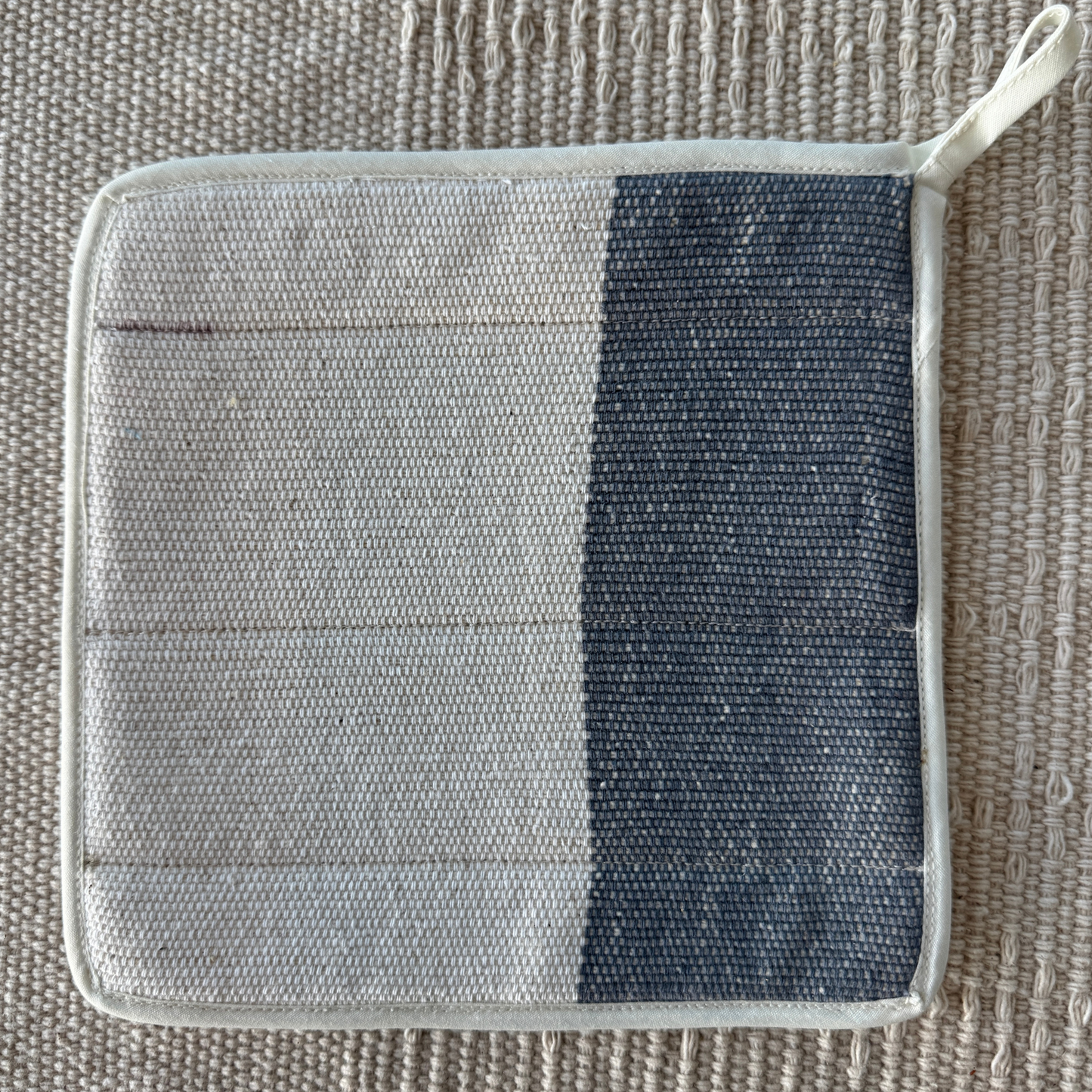 Karen Hill Tribe Handwoven Hot Pad - Natural & Gray