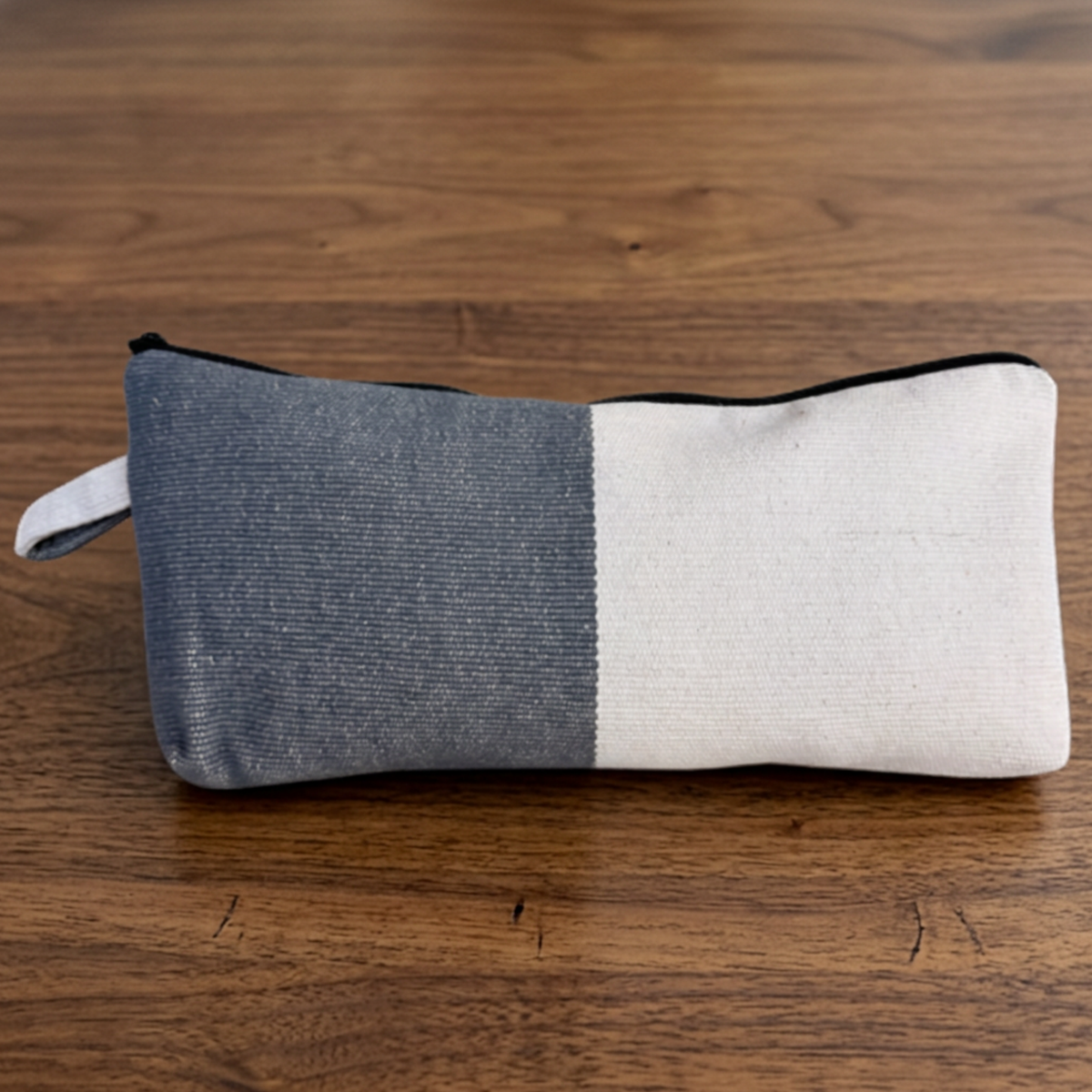 Karen Hill Tribe Handwoven Travel Pouch - Natural & Gray