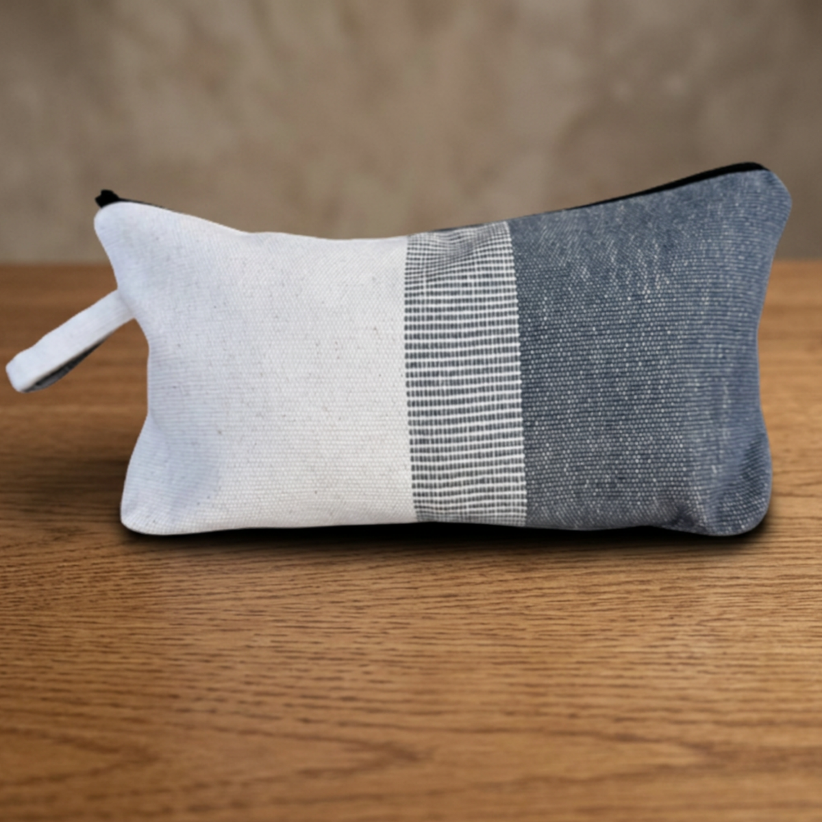 Karen Hill Tribe Handwoven Travel Pouch - Natural & Gray