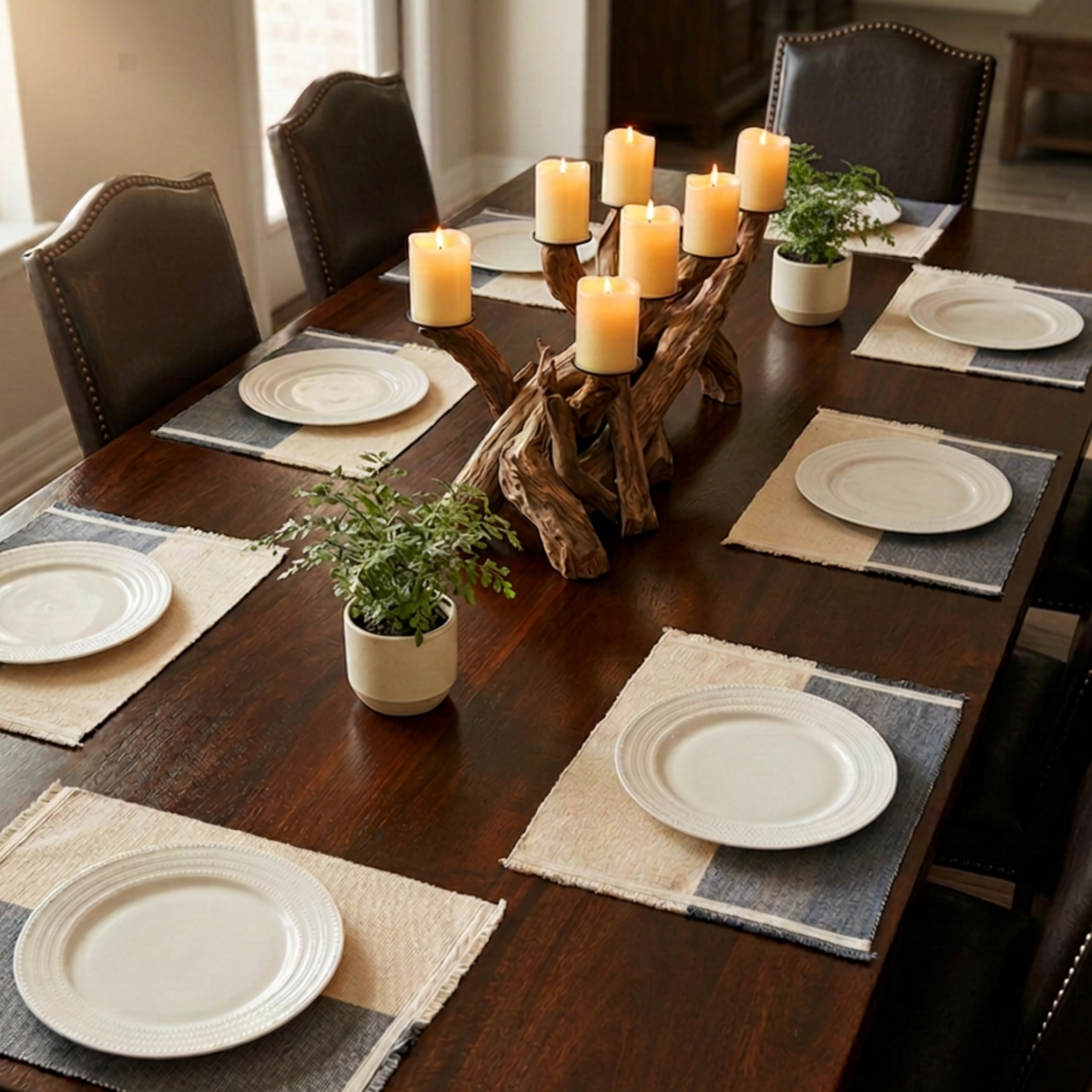 Karen Hill Tribe Handcrafted Placemats - Natural & Gray